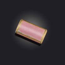 Fabergé, an enamel and diamond cigarette case, early 20th century, of cylindrical form with an