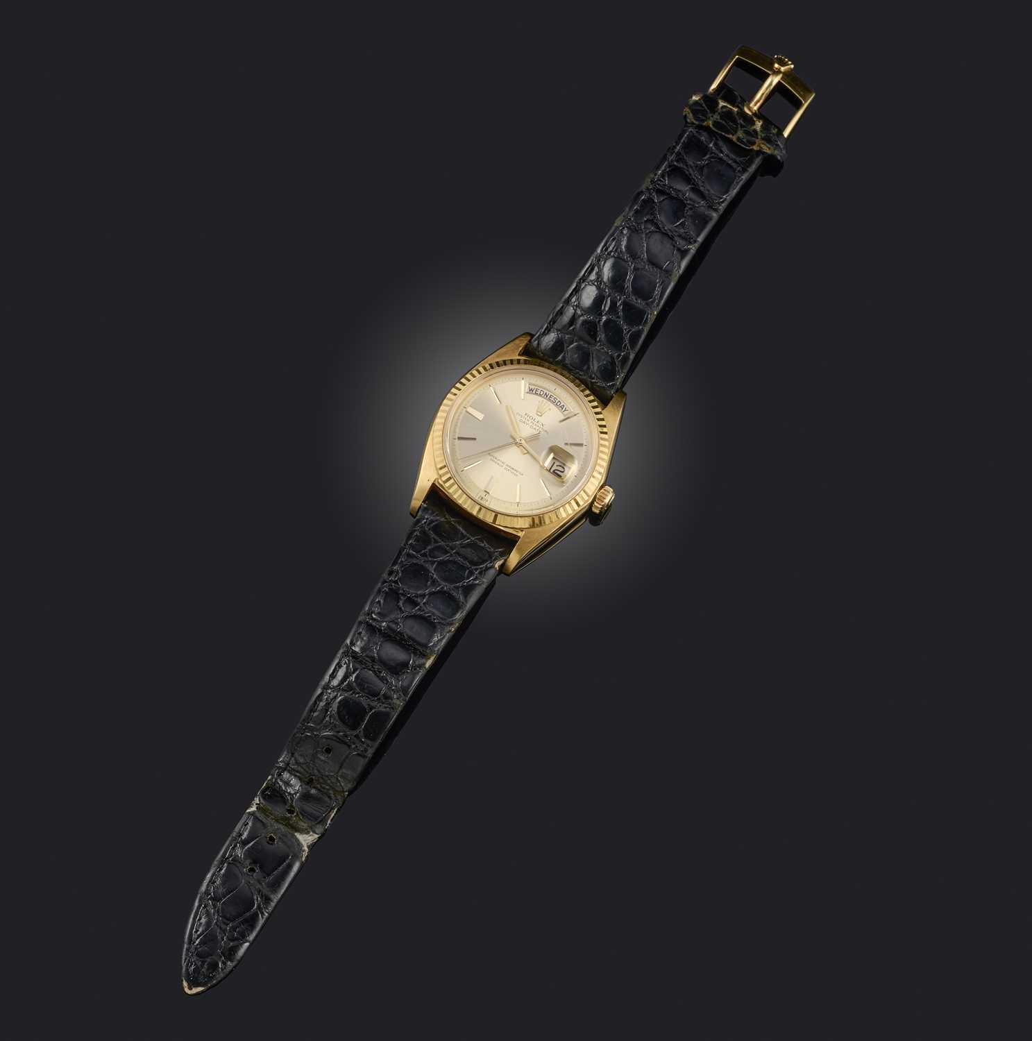 Rolex, a gold 'Oyster Perpetual Day-Date' wristwatch, ref. 1803, circa 1960s, brushed gold '