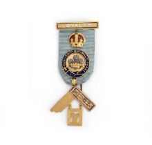 HT Lamb & Co., a Masonic badge, circa 1931, designed as a bar brooch reading 'Loyalty', suspending a