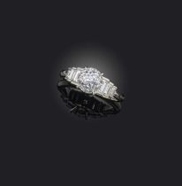 Hans D. Krieger, a diamond ring, centring on a circular 'Crown of Light' -cut diamond weighing 2.