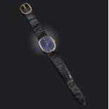 Patek Philippe, a 'Golden Ellipse' wristwatch, signed deep blue dial, baton indicators, gold case,