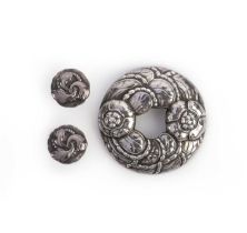 Georg Jensen, a silver brooch and pair of earrings, circa 1994, comprising: a silver brooch modelled