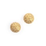 A pair of gold stud earrings, circa 1970, each of circular outline, engraved with a basketweave