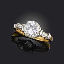 A diamond solitaire ring, the round brilliant-cut diamond weighing approximately 1.90cts set