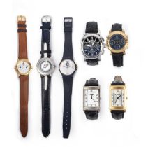 A mixed group of watches, including: Saint Honoré chronograph, Le Mans chronograph and four