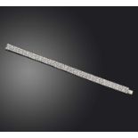 Henri Lavabre, a fine Art Deco diamond bracelet, 1920s, designed as an articulated ribbon, pavé-