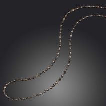 A diamond necklace, composed of briolette diamonds of brown tint totalling approximately 40.00