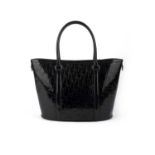 Dior, a black oblique patent leather tote 2008 Silver tone hardware 42.5cm wide (top of bag) 26.