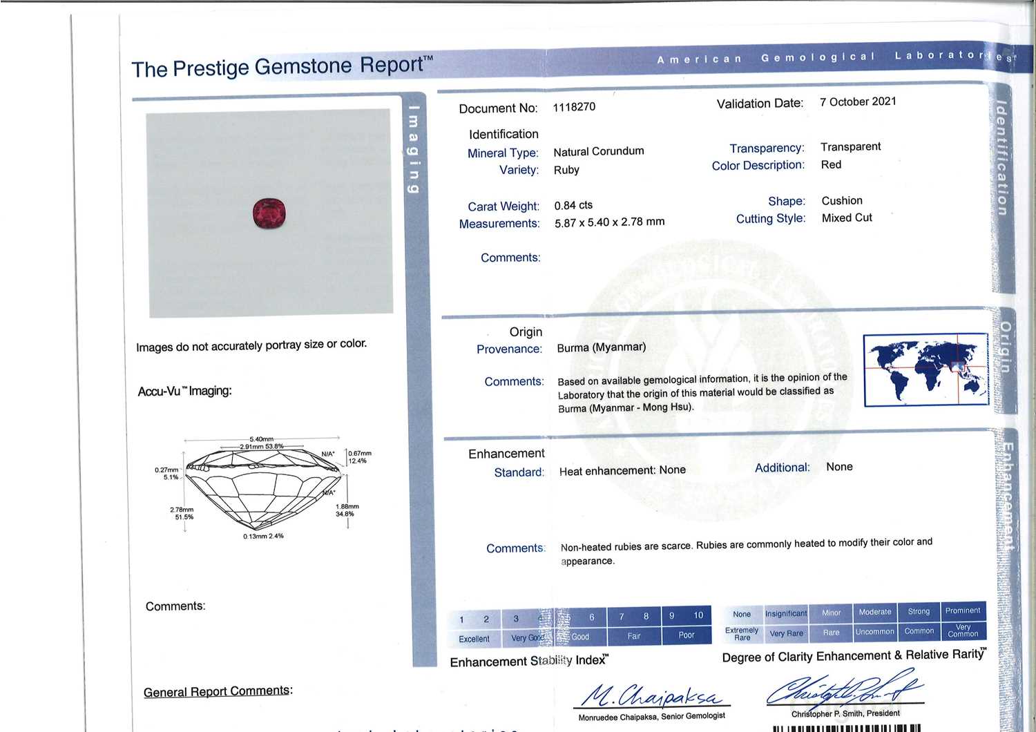 † † Six oval-shaped faceted rubies, weighing 5.86cts total Accompanied by four reports from AGL - Image 7 of 9