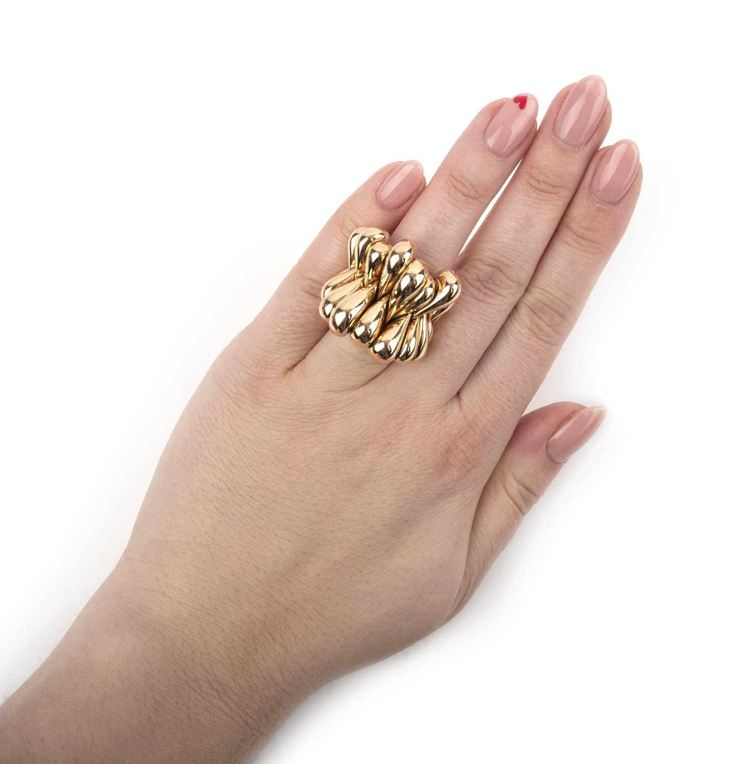 De Grisogono, a gold dress ring, formed of articulated teardrop sections in polished yellow gold, - Image 2 of 2