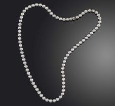 Tiffany & Co, a diamond rivière necklace, designed as a series of brilliant-cut diamonds totalling