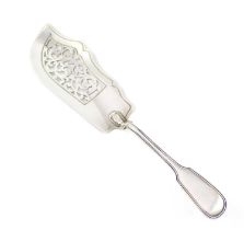 A Victorian silver Fiddle and Thread pattern fish slice, by John James Whiting, London 1850, with