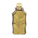 A 19th century Bohemian hyalith scent bottle, circa 1840, rectangular form, the sides cut with