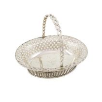 A George II silver swing-handled sweetmeat basket, by Samuel Herbert and Co., London 1754, oval