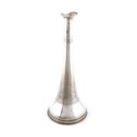 A Victorian novelty silver megaphone decanter, by D and J Wellby, London 1873, tapering form, chased