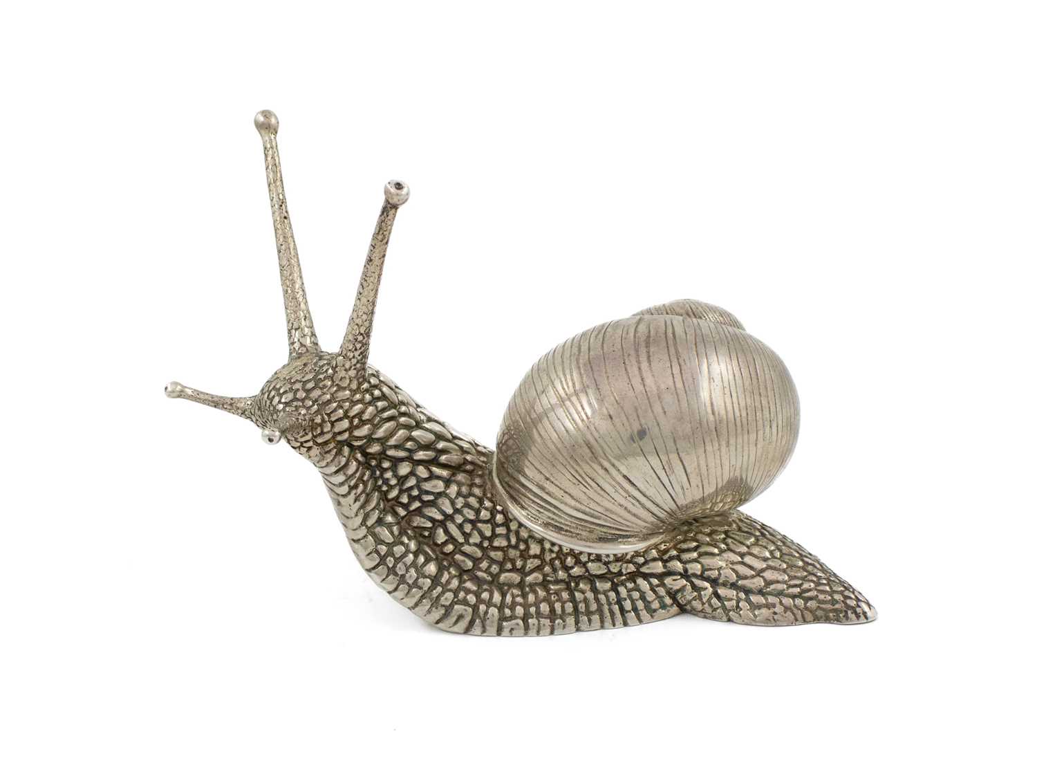 By Nick Bibby, a modern silver garden snail, signed 'Bibby 1/25', maker's mark PE, Birmingham - Bild 4 aus 4
