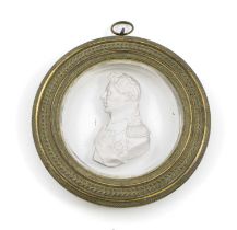 A 19th century French glass cameo, inscribed to reverse L'Escalierde Cristal a Paris', with a