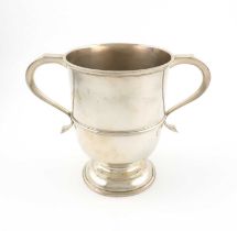 An Edwardian silver two-handled silver cup, by Charles Stuart Harris, London probably 1909, circular