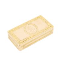 An early-19th century Swedish gold snuff box, by Mattias Tegelstrom, Stockholm 1805, rectangular