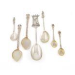 A mixed lot of silver spoons, comprising: a pair of Victorian Scottish butter/ice cream spades, by