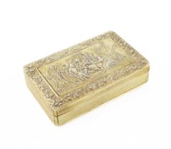 A George III silver-gilt snuff box, by Daniel Hockley, London 1817, rectangular form, foliate border