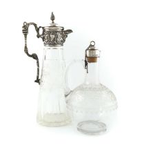 A Victorian silver-mounted claret jug, by Jehoiada Alsop Rhodes & Barber, Sheffield 1880, plain