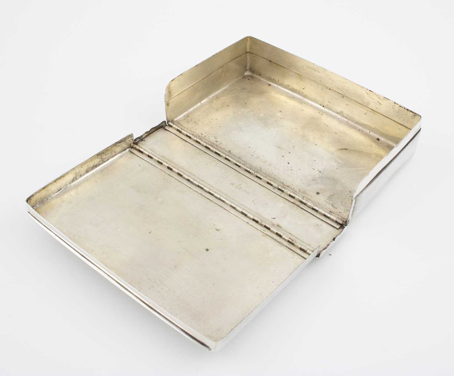 A late-Victorian silver sandwich box, by Edward J Carnelly, Birmingham 1899, plain rectangular form, - Image 2 of 2