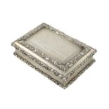 A William IV silver presentation snuff box, by Nathaniel Mills, Birmingham 1834, rectangular form,
