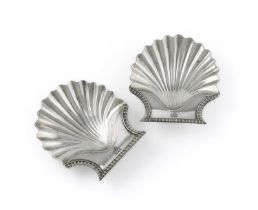 A matched pair of George III silver butter shells, by Rebecca Emes & Edward Barnard, London 1808,