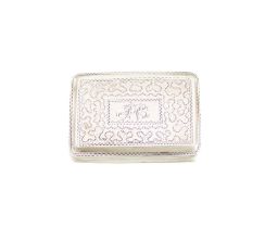 A George IV silver vinaigrette, by William Simpson, Birmingham 1829, rectangular form, with reeded