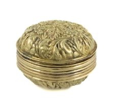 A George III silver-gilt box, possibly by John Bettridge, Birmingham circa 1820, circular form,