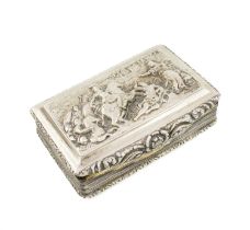 A George IV silver snuff box, by Thomas P. Prothero, London 1821, rectangular form, scroll foliate