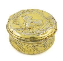 An 18th century continental silver-gilt snuff box, unmarked, possibly German, circa 1760, circular