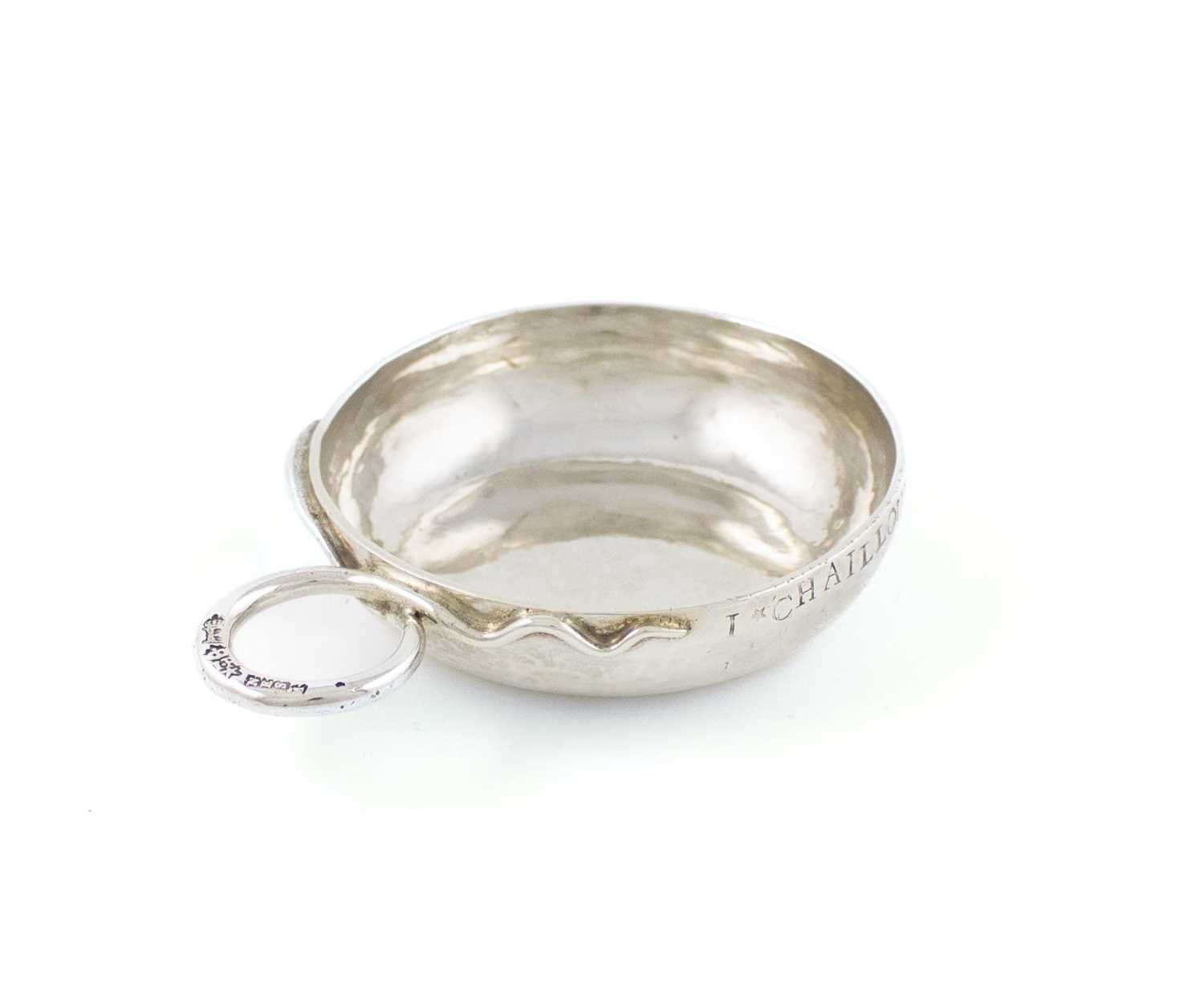 An 18th century French silver wine taster, by Jean Roffay, Angers 1779, circular form, snake ring