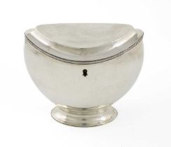 An early-19th century Dutch silver tea caddy, by Jacobus Carrenhoff, Amsterdam 1810, also stamped