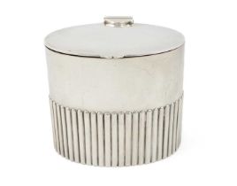 An electroplated tea caddy, by William Hutton & Sons Ltd, Sheffield, circa 1903, oval form, part