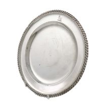 A William IV small silver plate, by John Wakefield, London 1835, circular form, gadrooned border,