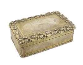 A Victorian silver-gilt snuff box, by Thomas Smily, London 1874, rectangular form, acorn and leaf