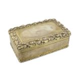 A Victorian silver-gilt snuff box, by Thomas Smily, London 1874, rectangular form, acorn and leaf
