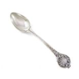 By Leslie Durbin, an Arts and Crafts silver teaspoon, London 1948, spot-hammered to the underside of