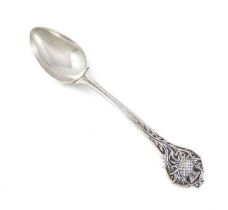 By Leslie Durbin, an Arts and Crafts silver teaspoon, London 1948, spot-hammered to the underside of