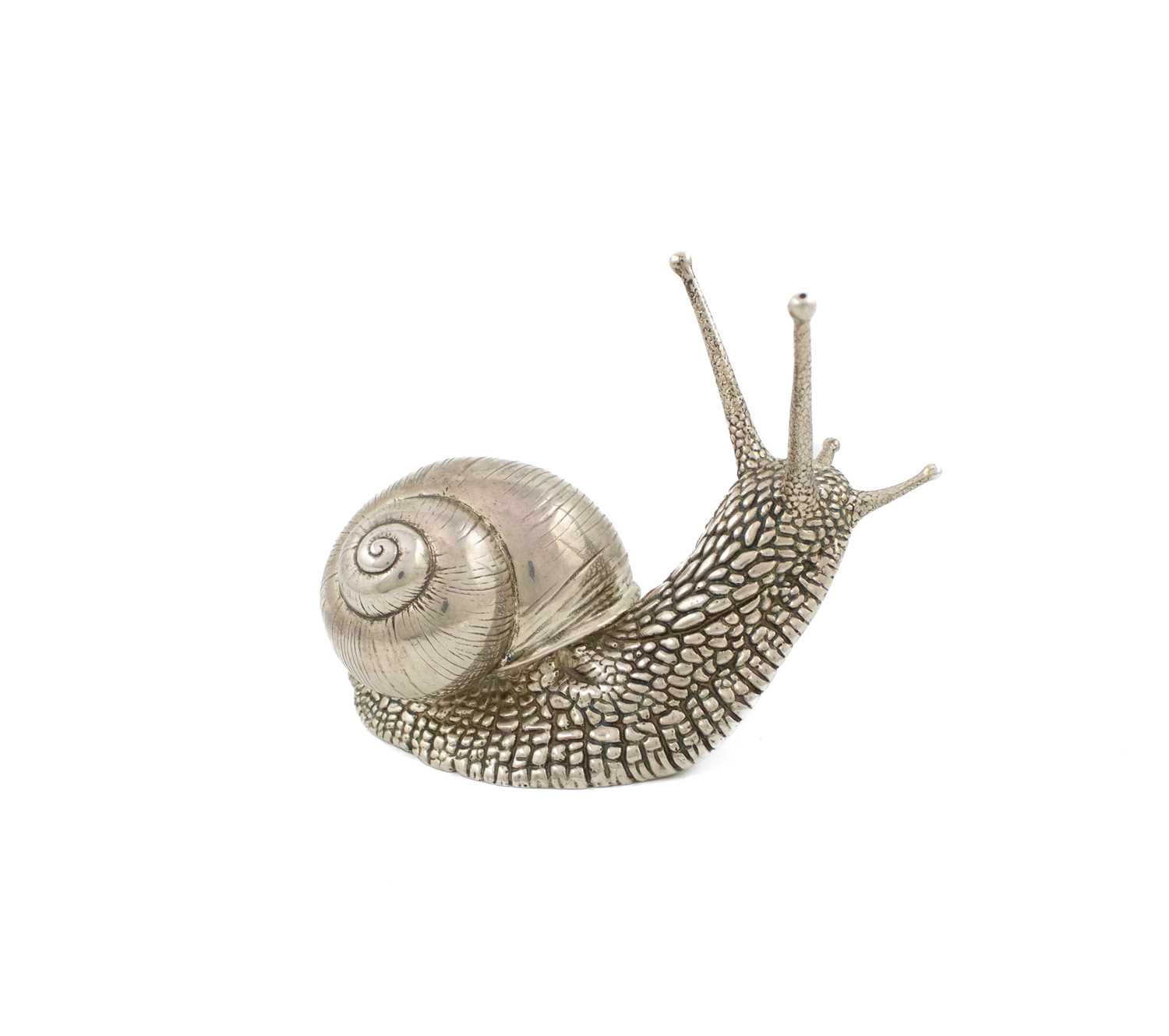 By Nick Bibby, a modern silver garden snail, signed 'Bibby 1/25', maker's mark PE, Birmingham - Bild 2 aus 4