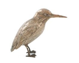 A silver model of a kingfisher, by Neresheimer of Hanau, with import marks for Chester 1907,