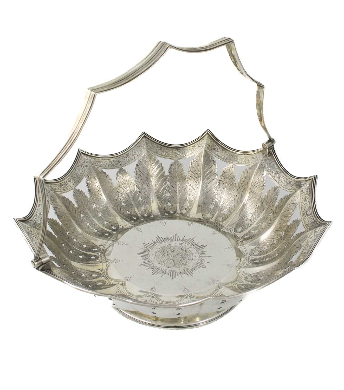 A George III silver swing-handled basket, (96138) maker's mark lost in piercing, London 1801,