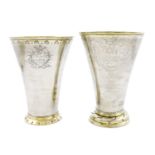 An 18th century Swedish silver beaker, by Erik Lemon, Uppsala, possibly 1763, tapering circular