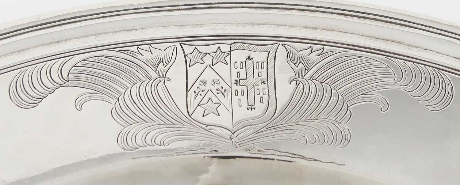 A Charles II silver plate, possibly by Abraham Harrison, London 1678, plain circular form, - Image 2 of 2