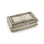 A Victorian silver snuff box, by Nathaniel Mills, Birmingham 1841, rectangular form, chased scroll