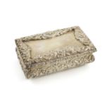 A Victorian silver snuff box, by Willmore & Co., Birmingham 1842, rectangular form, foliate scroll