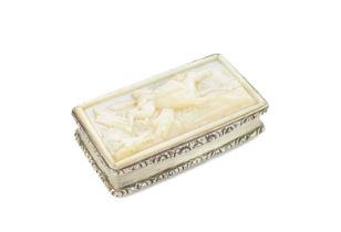 A George III silver-mounted mother-of-pearl snuff box, by Thomas Shaw, Birmingham 1802,