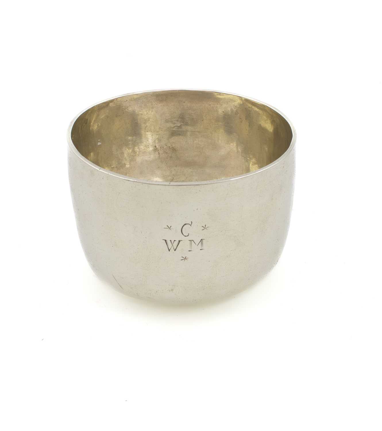 A Charles II provincial silver tumbler cup, mark worn, ?K, possibly for Rowland Kirby, York circa